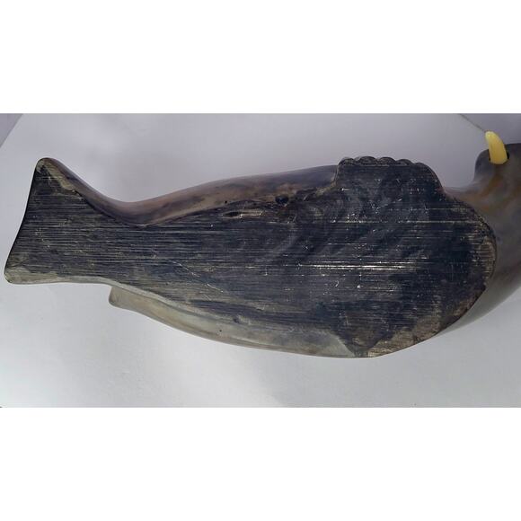 Carved Soapstone Walrus with Tusks Inuit Aleut Eskimo Canada Alaska Washington - Picture 9 of 9